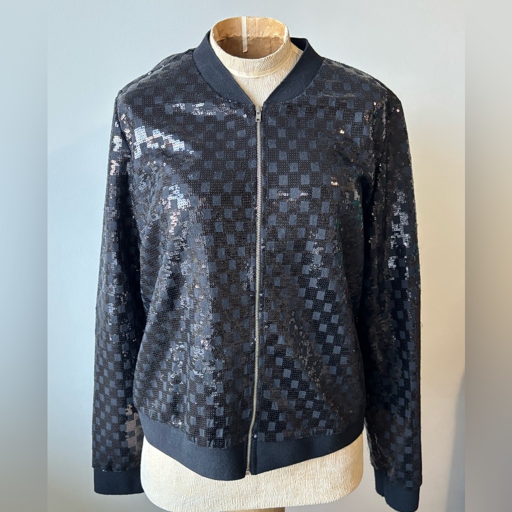 Checkered Sequin Bomber jacket